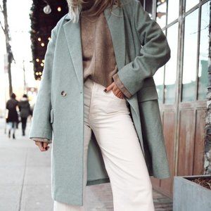 Club Monaco Women’s Relaxed Double Breasted Wool Coat